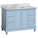 Kitchen Bath Collection - Bella 48" Bathroom Vanity, Powder Blue, Carrara Marble - The Bella: undeniable classic beauty.
