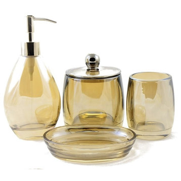 Angus Glass Bathroom Set of Champagne Collection