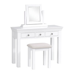 Chantilly White Dressing Set - Bedroom & Makeup Vanities