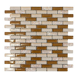 Caramela Pink Crystal Glass Mosaic Tile Brick Pattern (Glossy&Matte) - Home Decor
