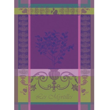 Myrtilles Violet Kitchen Towel 22"x30", 56cmx77cm, 100% Cotton Set of 4