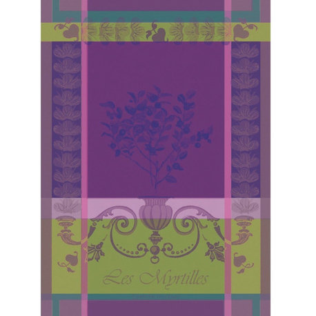 Myrtilles Violet Kitchen Towel 22"x30", 56cmx77cm, 100% Cotton Set of 4