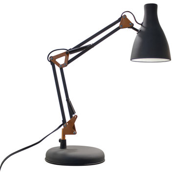 BAZZ Loft Sand Black LED Table Lamp, Copper Accent