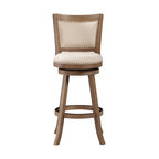 29" Melrose Barstool, Driftwood Gray Wire-Brush And Ivory