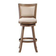 Melrose Swivel Stool, Driftwood Wire-Brush & Ivory, Bar Height