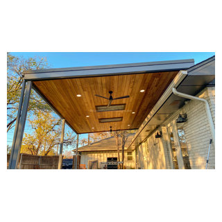 Camp's Elevated Modern Metal & Wood Patio Cover with Skylights - Modern ...
