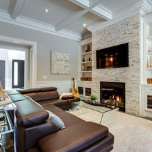 Stone fireplace