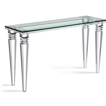 Savannah Console Table, Clear, Clear Glass