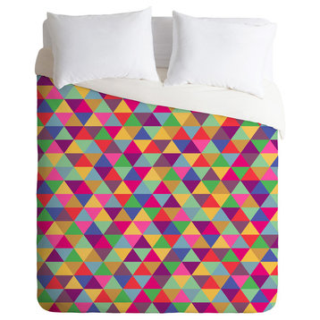 Deny Designs Bianca Green In Love With Triangles Duvet Cover - Lightweight