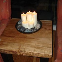 Reclaimed Maple Live Edge Slab Side Table - Side Tables And End Tables