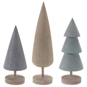 Modern Tabletop Pine Tree, 6-Piece Set