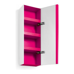 WS Bath Collections Ciacole 8050.16 Cabinet with Mirrored Door in Pink - Bathroom Cabinets