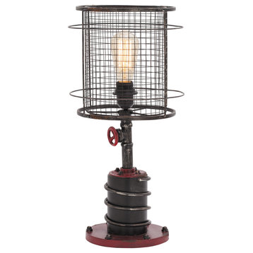 Industrial Red Metal Accent Lamp Set 92682