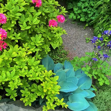 Garden with plants and mosaik, Garten mit Pflanzung und Mosaik