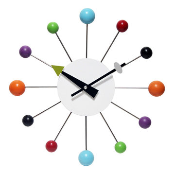 Orb Spoke 15" Mid-Century Modern Wall Clock