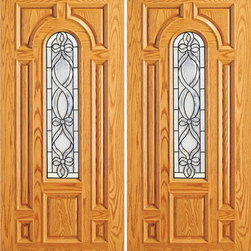 Home Double Door, Mahogany Center Arch Lite - Front Doors