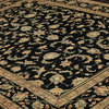 Black Tan Color Persian Rug, 7'3"x10'