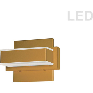 VLD-215-1W Wall Vanity, Gold, Frosted, 1-Light