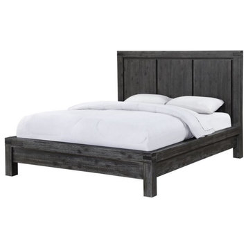Modus Meadow Solid Wood California King Panel Platform Bed in Graphite