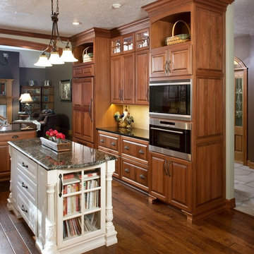 Door style: Covington | Species: Eucalyptus | Finish: Truffle with Ebony glaze