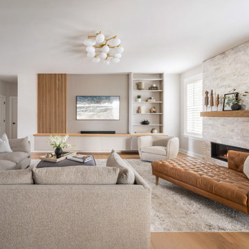 Statement Lighting & Leather Chaise