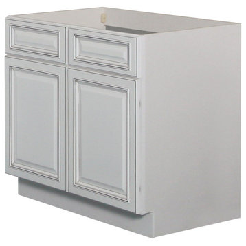 Sunny Wood RLB36S-A Riley 36"W x 34-1/2"H Double Door Base - White