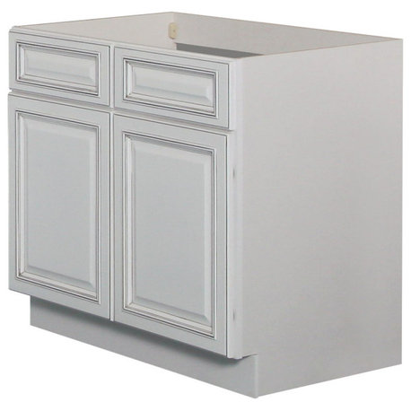 Sunny Wood RLB36S-A Riley 36"W x 34-1/2"H Double Door Base - White