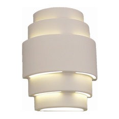 Ziggurat Indoor Wall Light, Paintable Bisque
