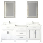 Art Bathe - Kali 84" Double Bathroom Vanity With Power Bar and Drawer Organizer, White - The vanity is a blend of both contemporary and classical pattern, constructed to highlight the premium solid wood material that shines through for an aesthetic finish. The vanity is built for the present-day bathroom needs with its removable organizers that gives you ample storage space to its built-in power outlet to provide power to various electric devices.
