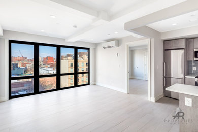 Trendy living room photo in New York