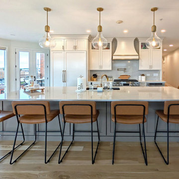 Panoramic Penthouse: Marble-Island City-View Kitchen