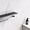 Lexora Home Bagno Bianca Stainless Steel Shelf with Bar and Hook in Gun Metal