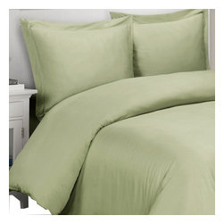 Royal Tradition - 100% Bamboo Viscose Soft Duvet Cover Set, Sage, King/Cal King - Duvet Covers And Duvet Sets