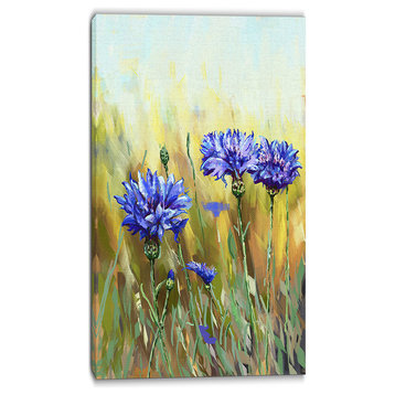 "Cornflowers in Full Bloom" Canvas Print, 20"x40"