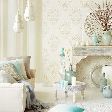 Kavala Light Grey Damask Wallpaper