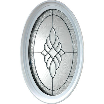 20x28.75 Oval Geometric Vinyl Window, Platinum Design