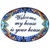 Talavera Ceramic House Plaque. Welcome mi house is your house