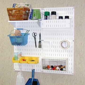 Wall Control white metal pegboard crafting workstation organization | DIY & Craf
