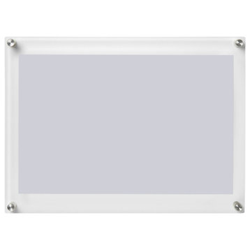 14"x19" Single Panel Clear Acrylic Magnet Frame For 11"x17" Art, Silver Hardware