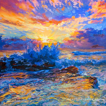 Sunset painting, Sunset Art, Original Paintings for Sale by Leon Devenice