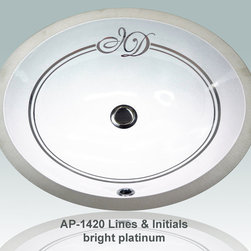 Hand Painted Gold & Patinum Undermounts by Atlantis Porcelain Art - Products