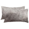 12"x20" Torino Cowhide Pillows, Set of 2, Gray