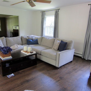 COLD SPRING HARBOR - NEW INSTALL + SAND OLD FLOOR: RED OAK W JACOBEAN & TRAFFIC