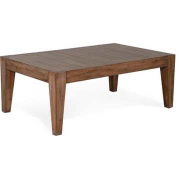 Pemberly Row Modern 48" Mahogany Wood Coffee Table in Taupe Brown