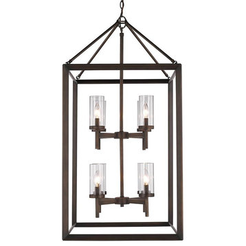 Smyth 8 Light Pendant in Gunmetal Bronze with Clear Glass