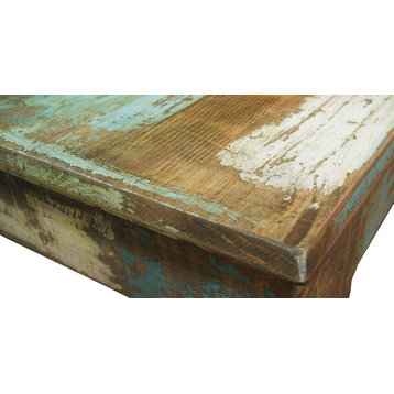 La Boca Carved Leg Rustic Style Wood Coffee table