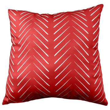Chevron Columns Double Sided Pillow, Red, 16x16