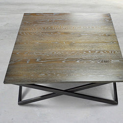 Square "X" Coffee Table with Oak Top - Coffee Tables