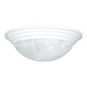 Rubbed Bronze Finish Sunset Lighting F7164-62 Flush Mount with Twist on Faux Alabaster Glass