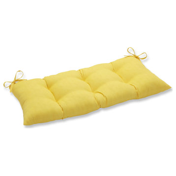 Fresco Melon Wrought Iron Loveseat Cushion, Yellow